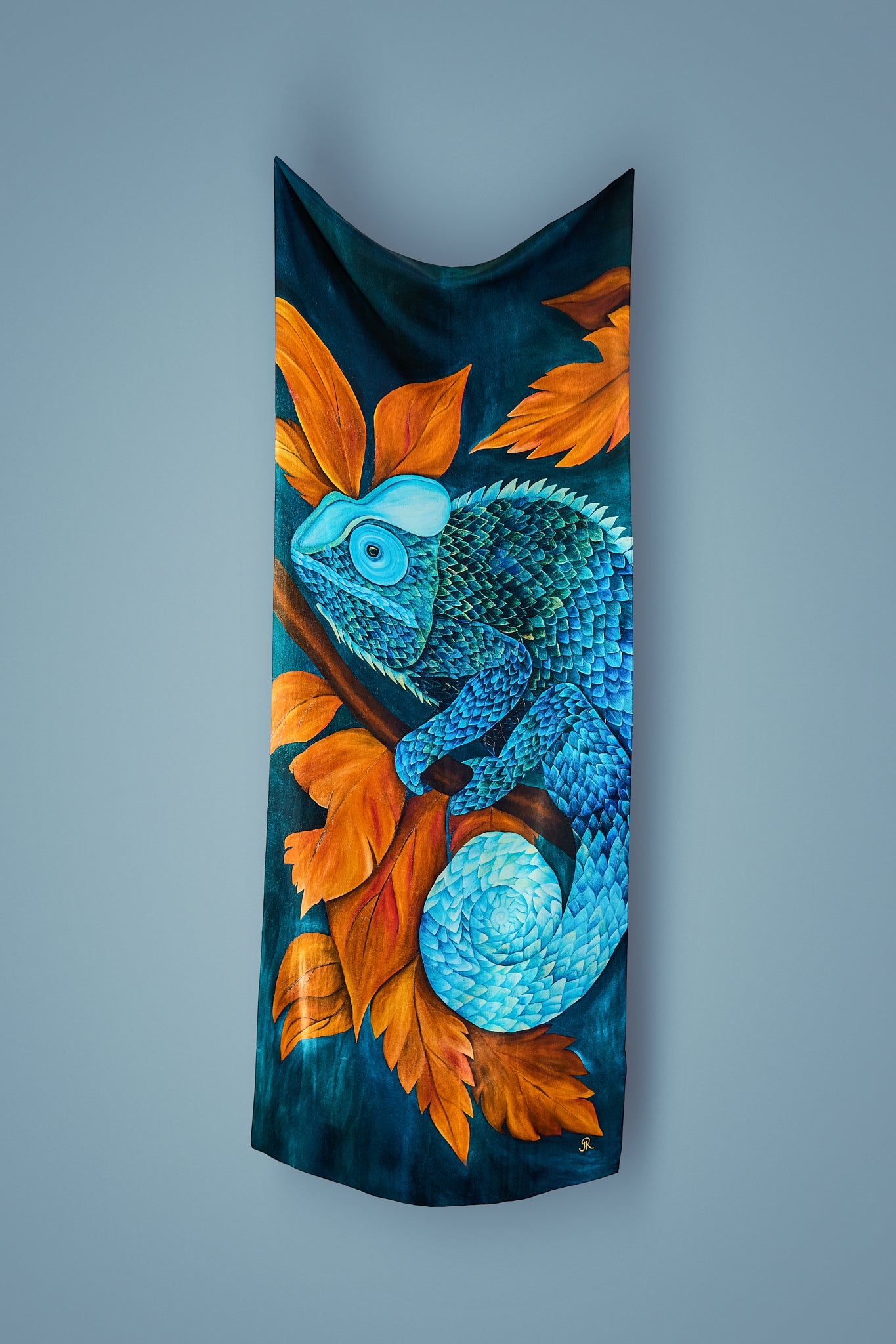 Chameleon - Silk Oblong | Wildlife Conservation Art by Josie Ryan