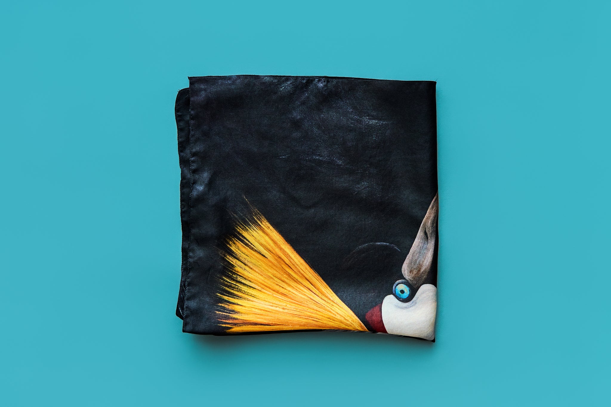 Bird - Golden Crane - Silk Twill Scarf | Wildlife Conservation Art by Josie Ryan