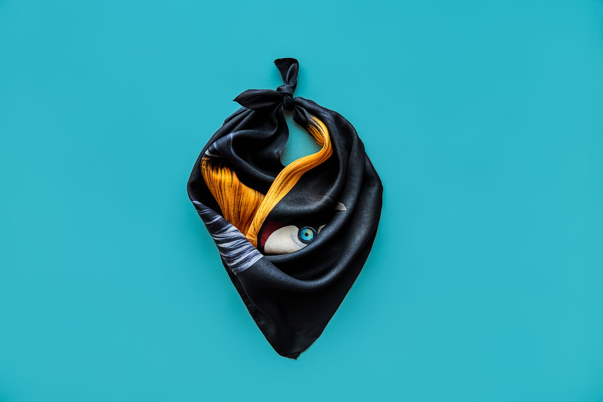 Bird - Golden Crane - Silk Twill Scarf | Wildlife Conservation Art by Josie Ryan