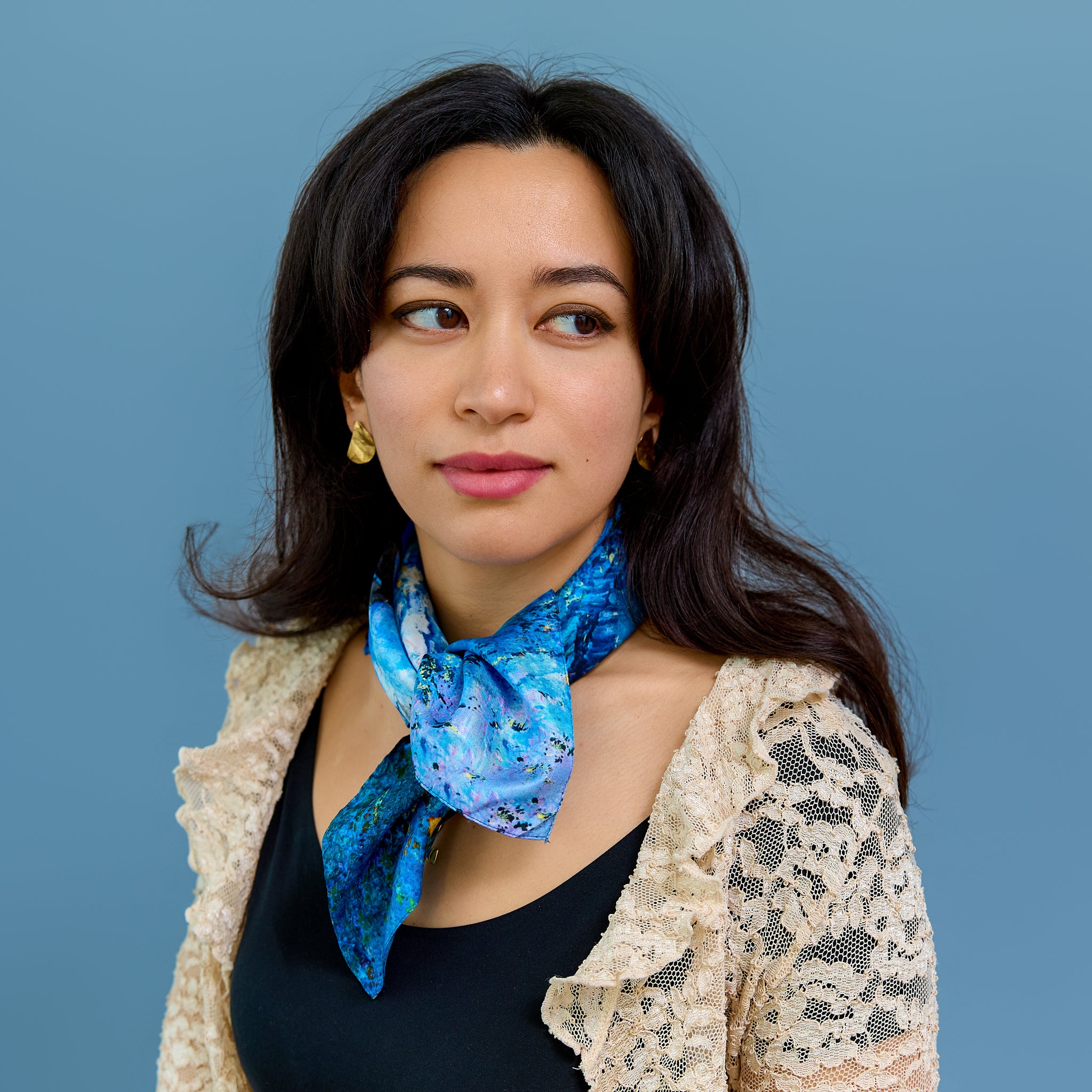 Dolphins – Silk Twill Scarf | Wildlife Conservation Art by Josie Ryan