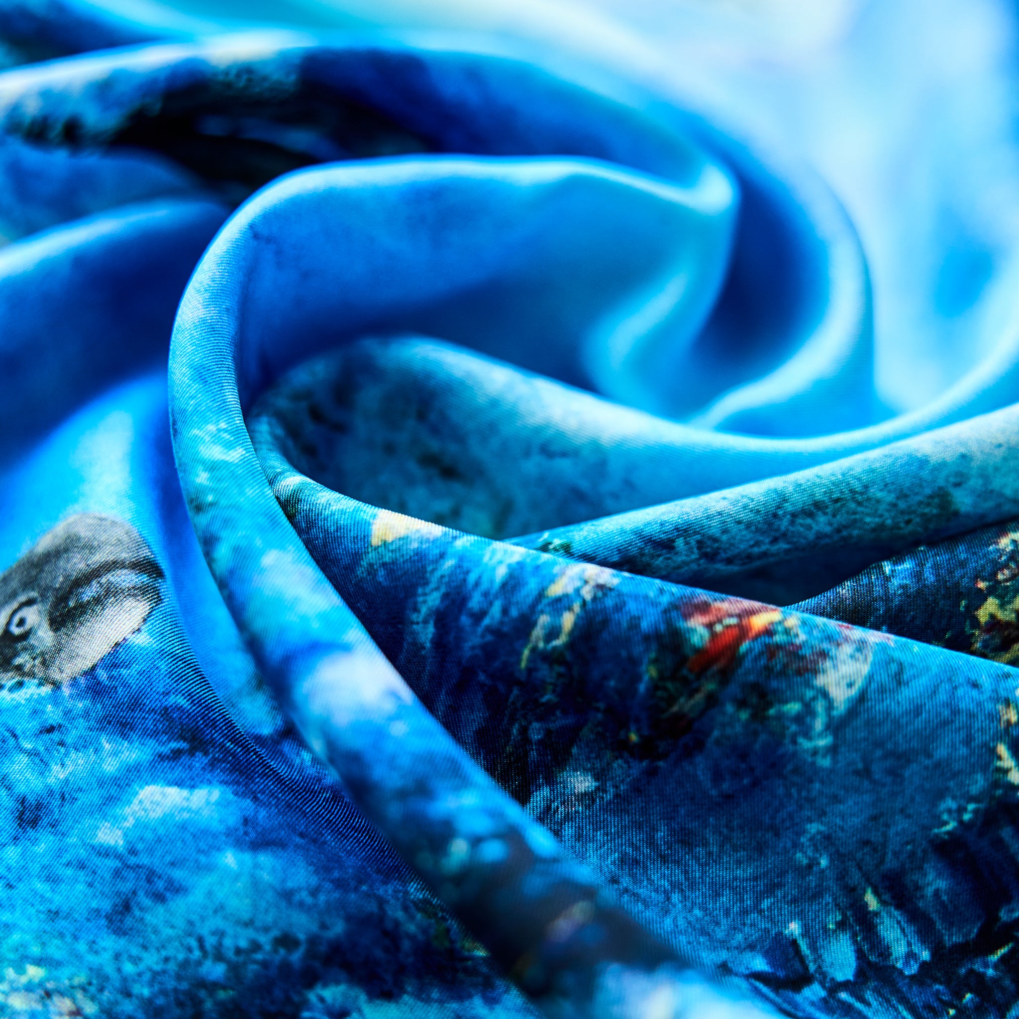 Dolphins – Silk Twill Scarf | Wildlife Conservation Art by Josie Ryan