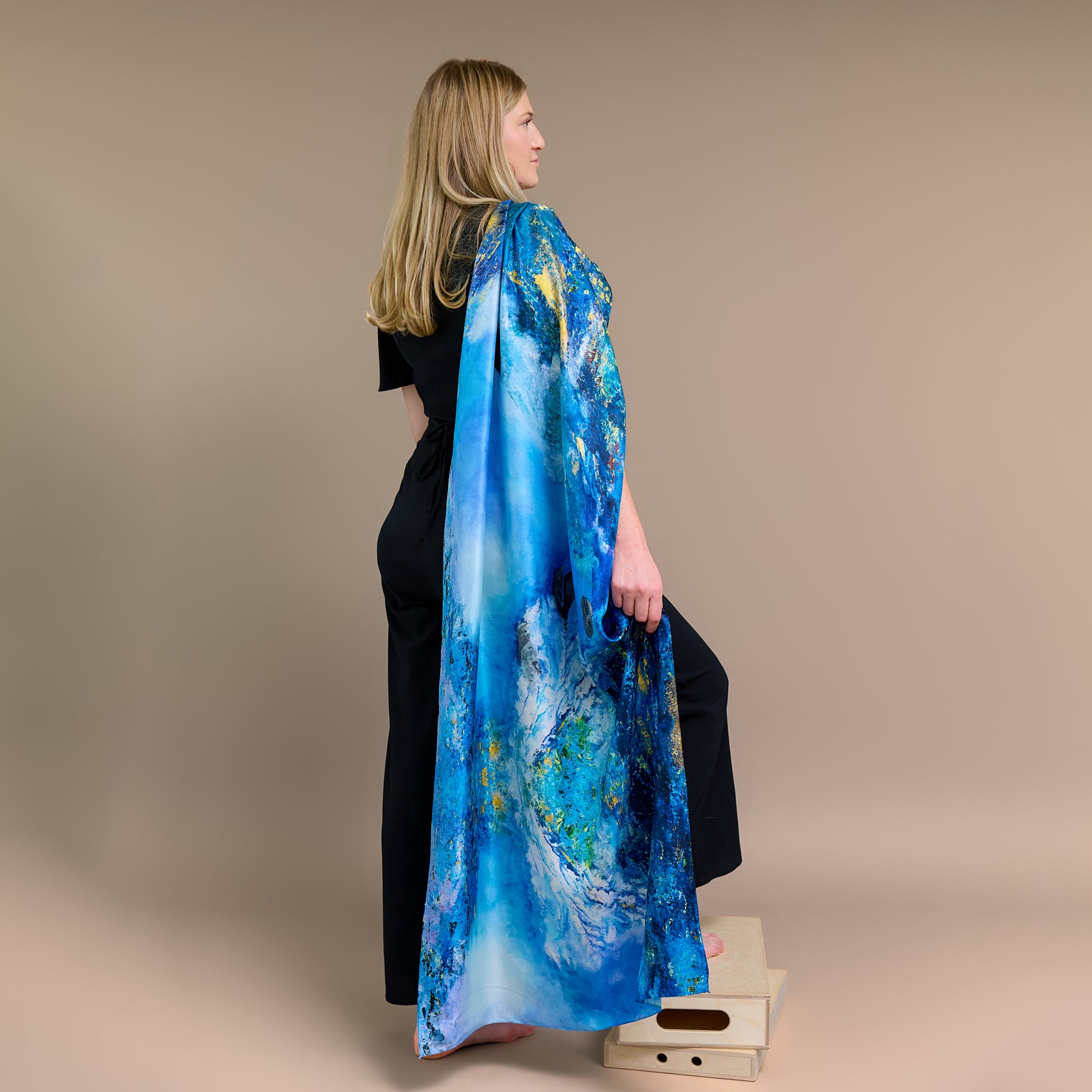 Dolphins – Silk Twill Scarf | Wildlife Conservation Art by Josie Ryan