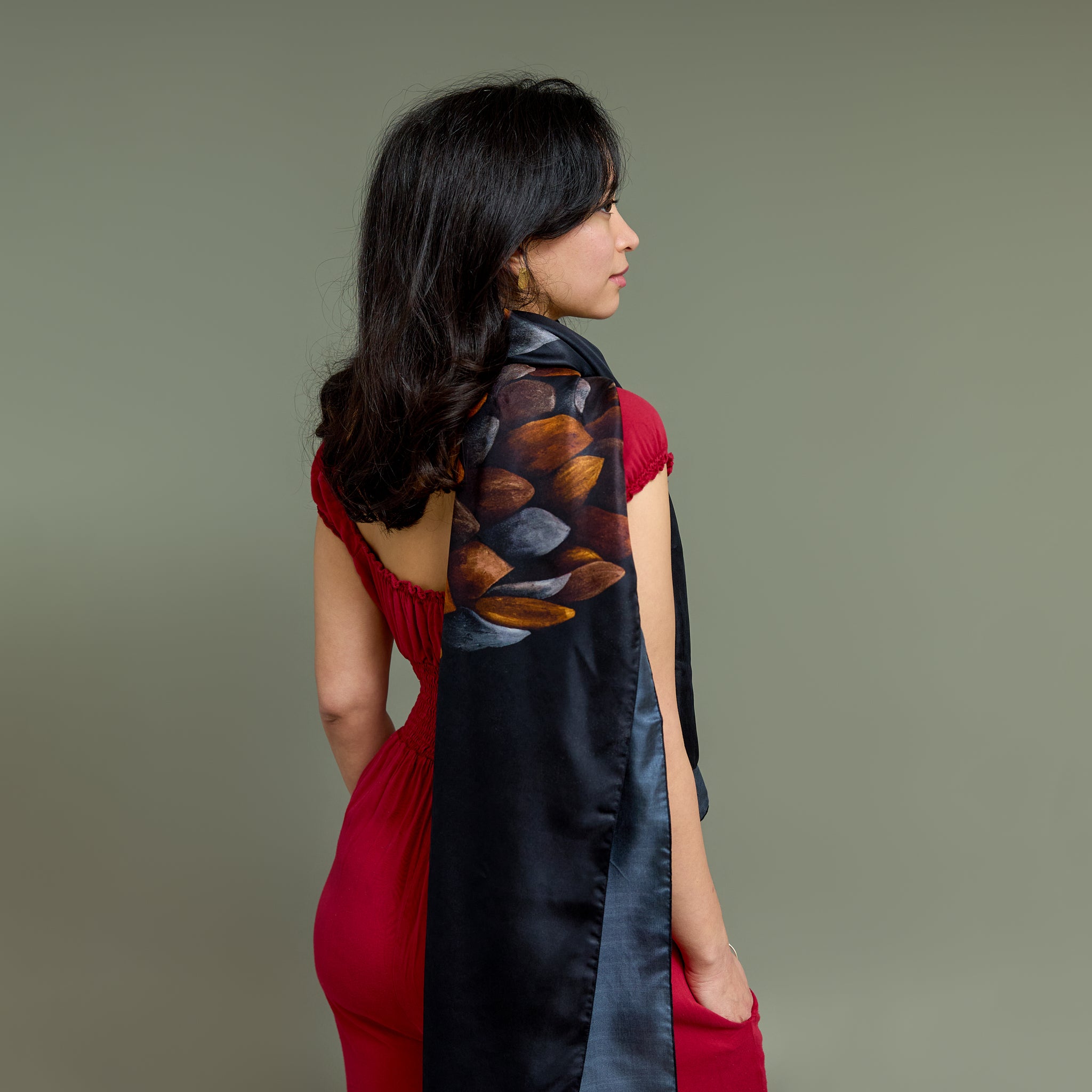 Pangolin - Ancient Wanderer - Silk Twill Scarf | Wildlife Conservation Art by Josie Ryan