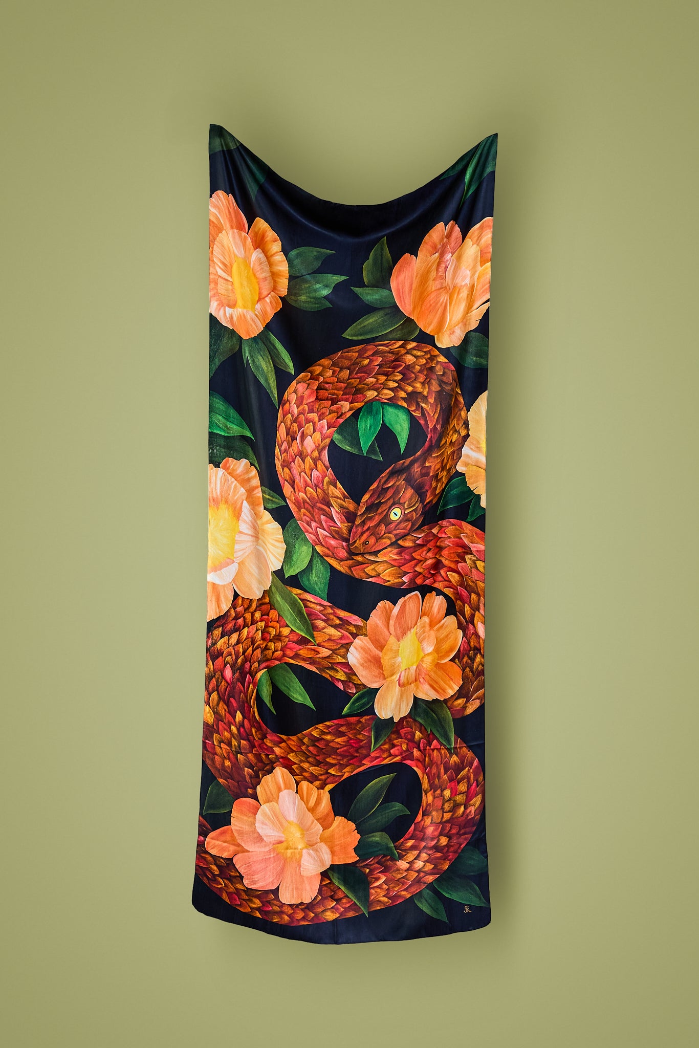 Snake - Silk Oblong | Wildlife Conservation Art by Josie Ryan