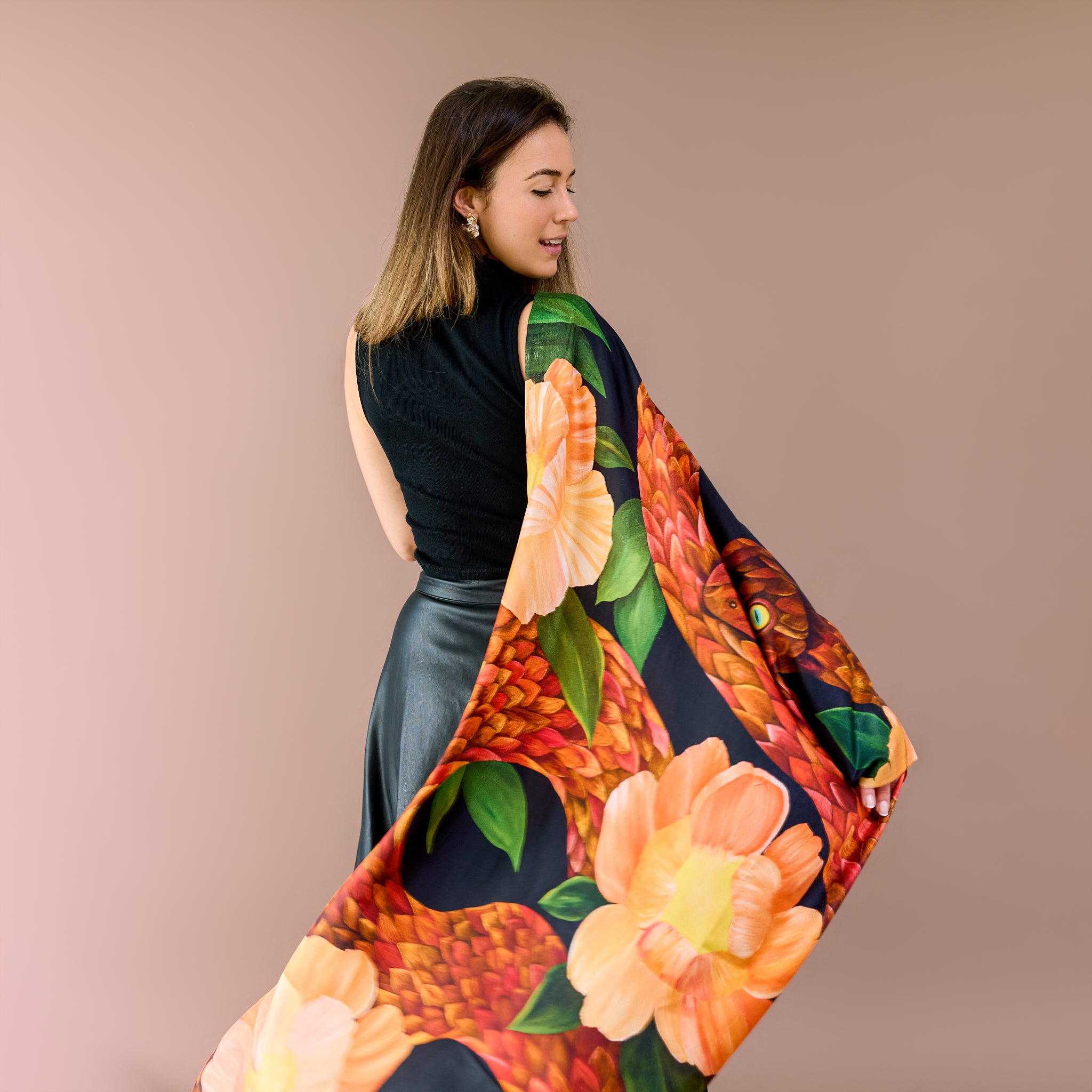 Snake - Silk Oblong | Wildlife Conservation Art by Josie Ryan