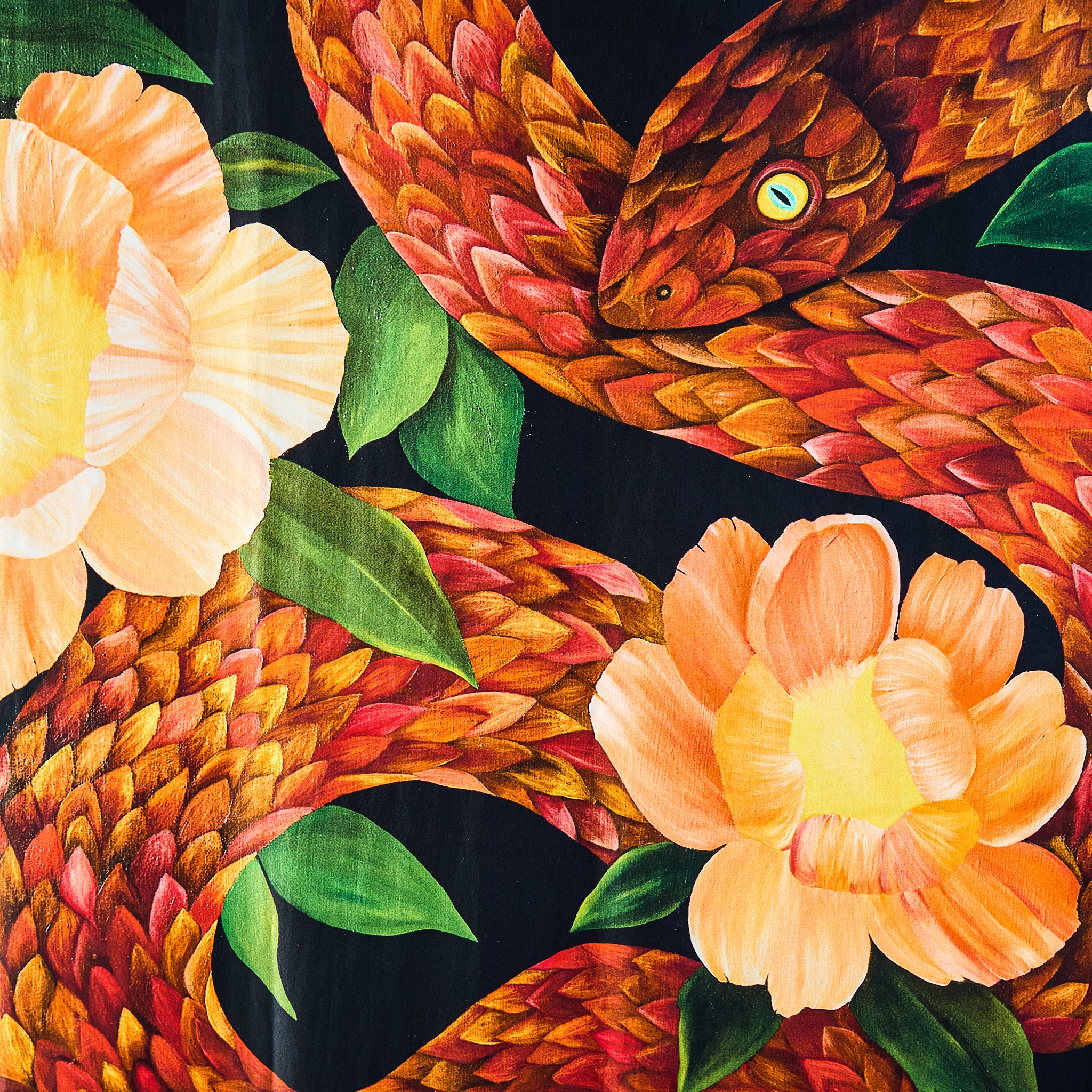 Snake - Silk Oblong | Wildlife Conservation Art by Josie Ryan