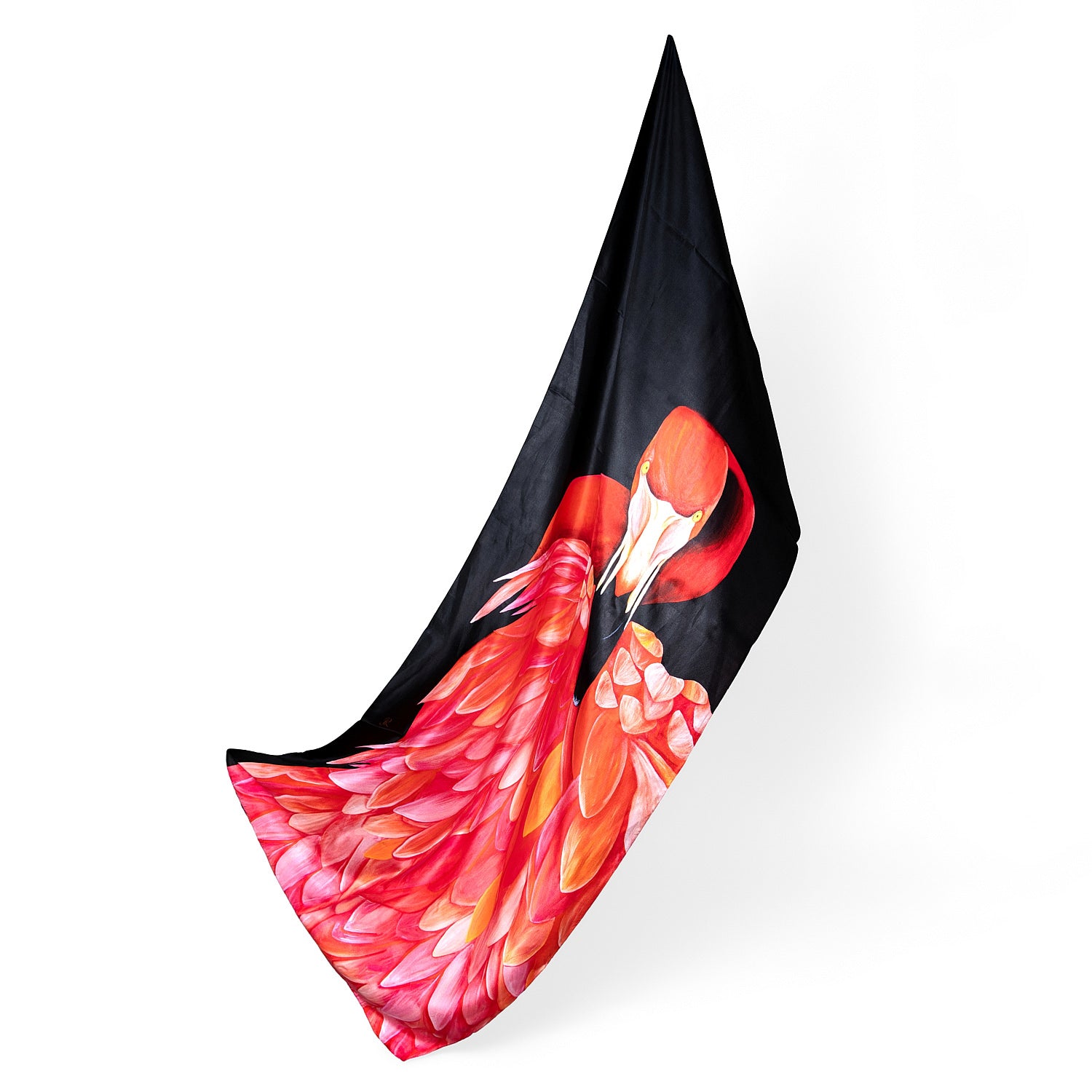 Flamingo – Silk Twill Scarf | Wildlife Conservation Art by Josie Ryan