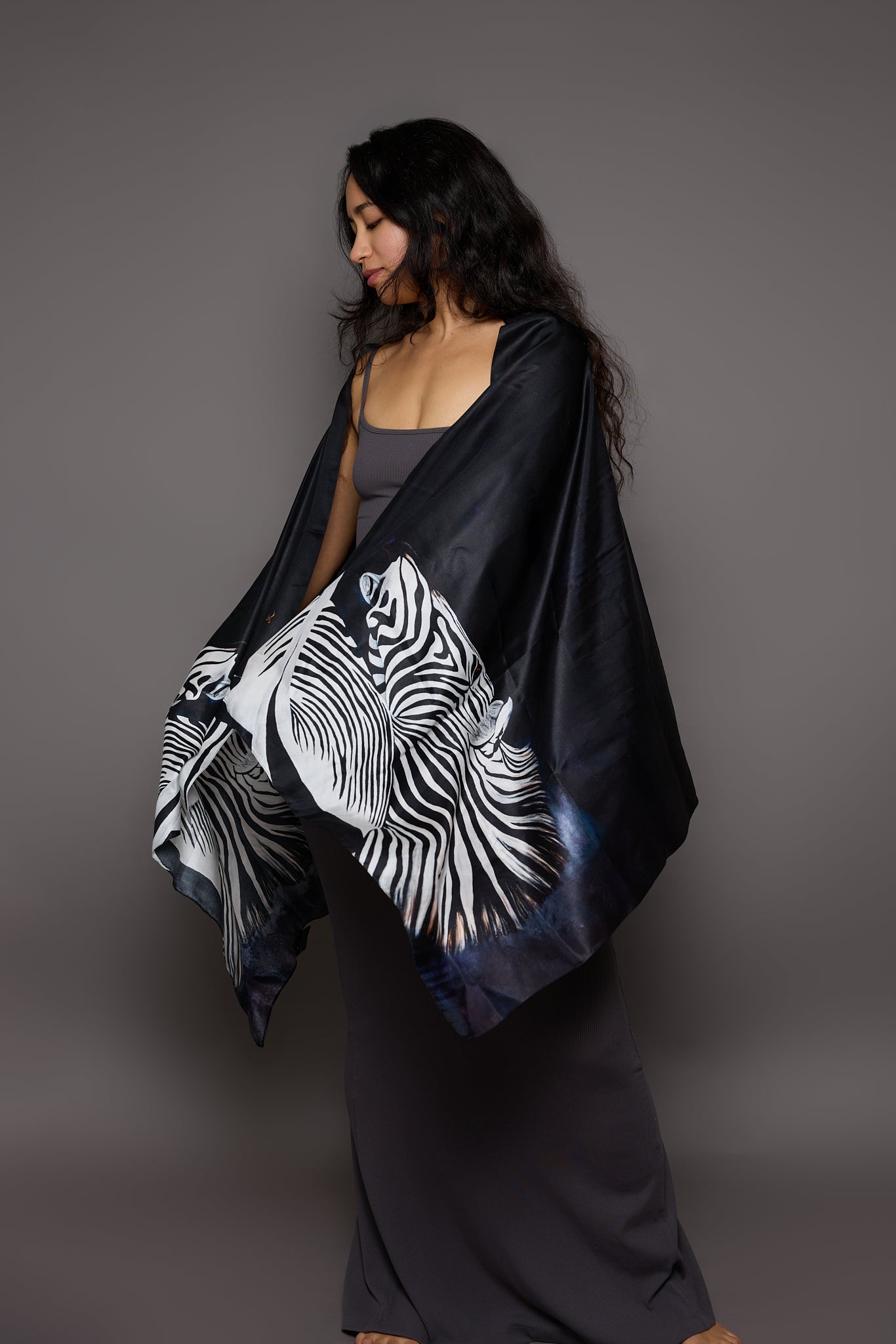 ShadowPlay - Silk Oblong | Wildlife Conservation Art by Josie Ryan