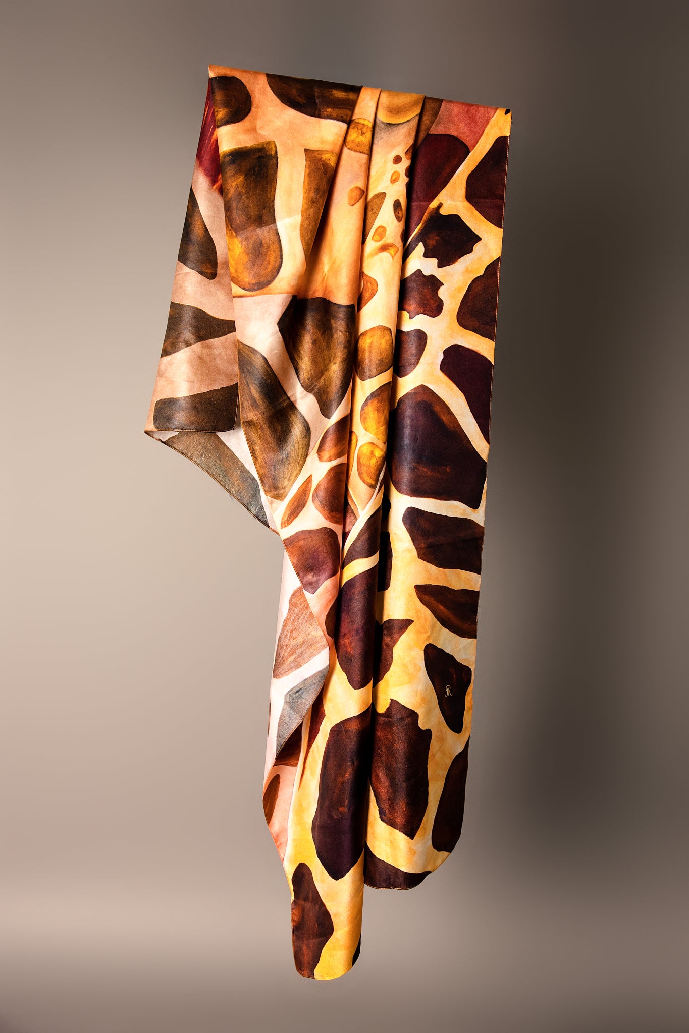 Golden Savannah – Silk Oblong | Wildlife Conservation Art by Josie Ryan