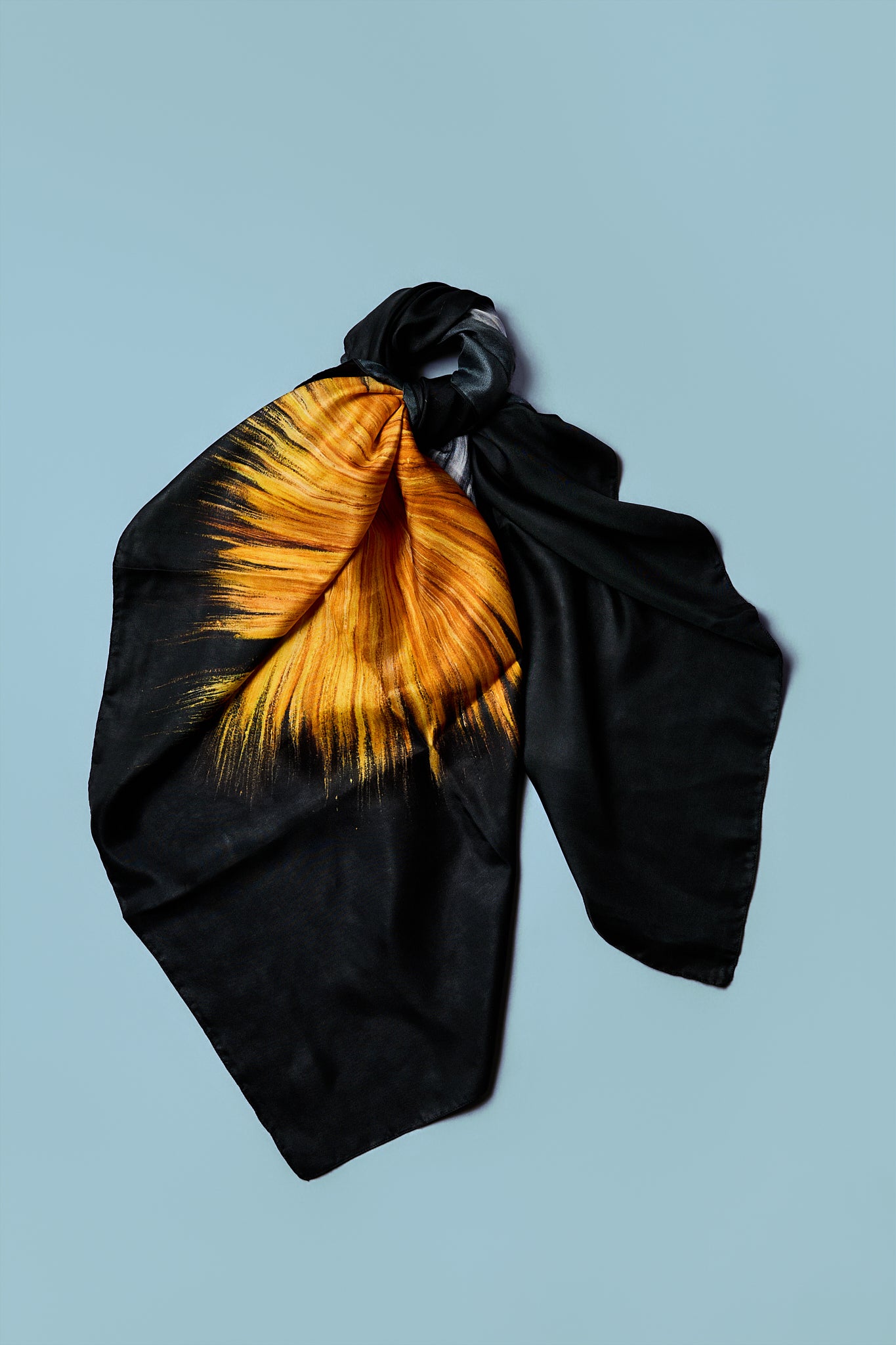 Golden Crane - Silk Twill Scarf | Wildlife Conservation Art by Josie Ryan