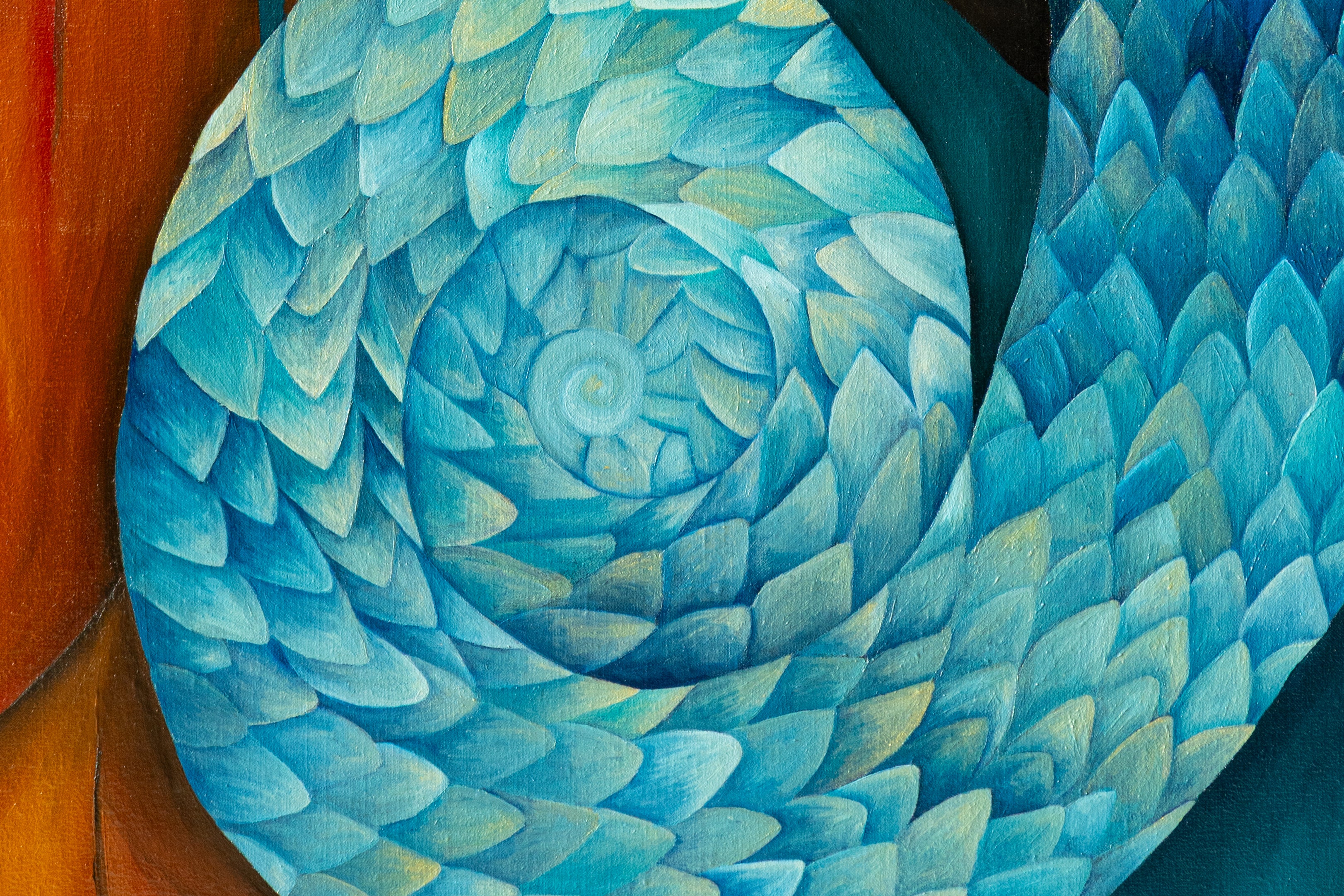 Coiled in Turquoise | Wildlife Conservation Art by Josie Ryan