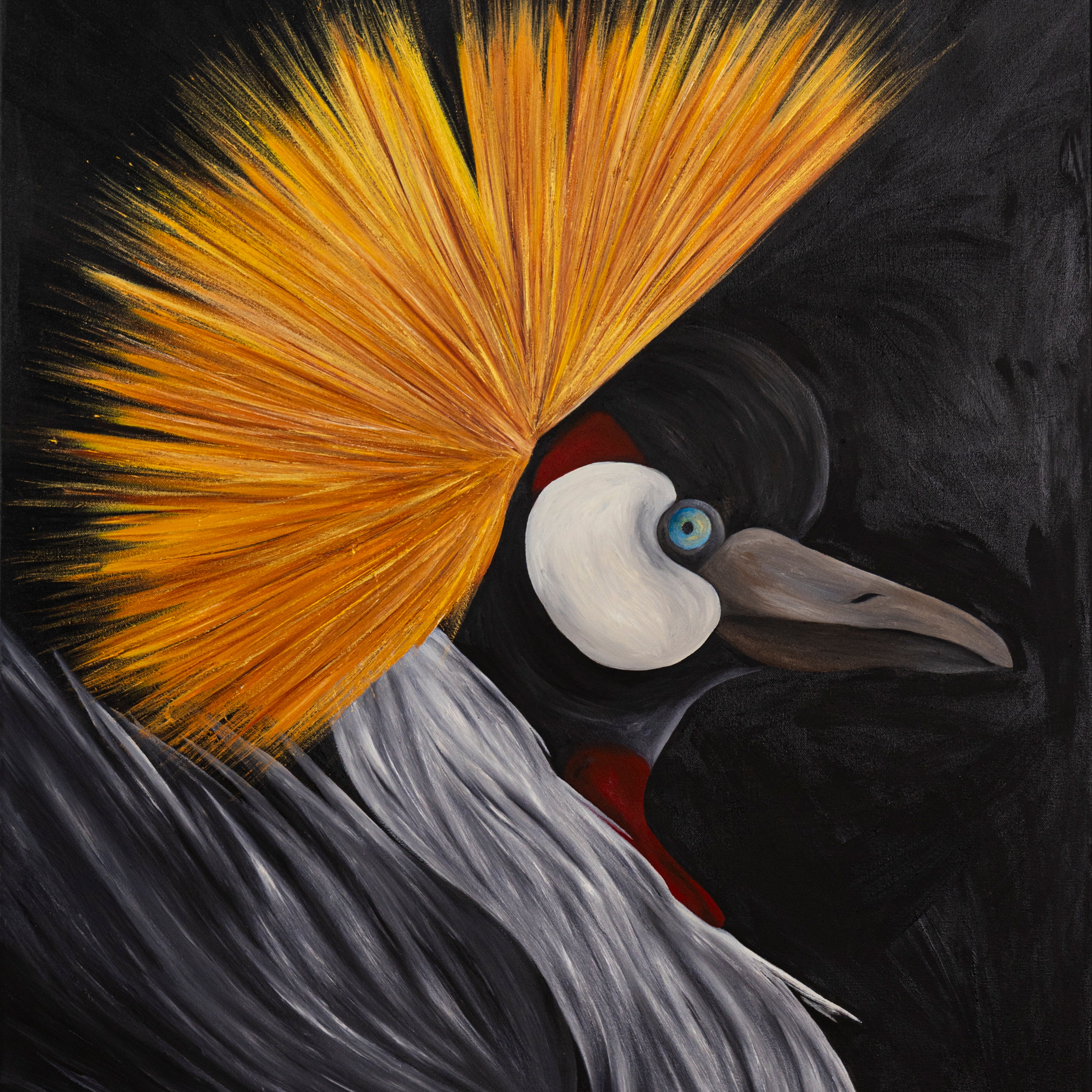 East African crane painting by Josie Ryan | African Wildlife Art and Conservation-Focused Artwork