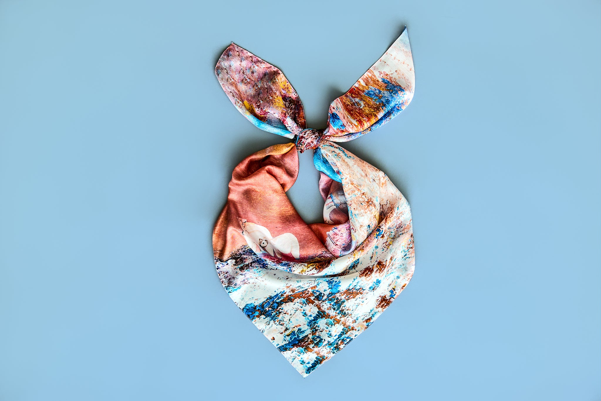 Polar - Between North & South - Silk Twill Scarf | Wildlife Conservation Art by Josie Ryan
