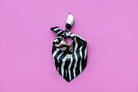 Zebra - Zebra's Gaze – Silk Twill Scarf | Wildlife Conservation Art by Josie Ryan