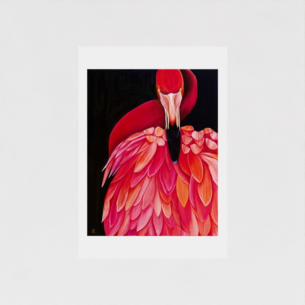 Poise in Pink | Fine Art Print | Wildlife Conservation Art by Josie Ryan