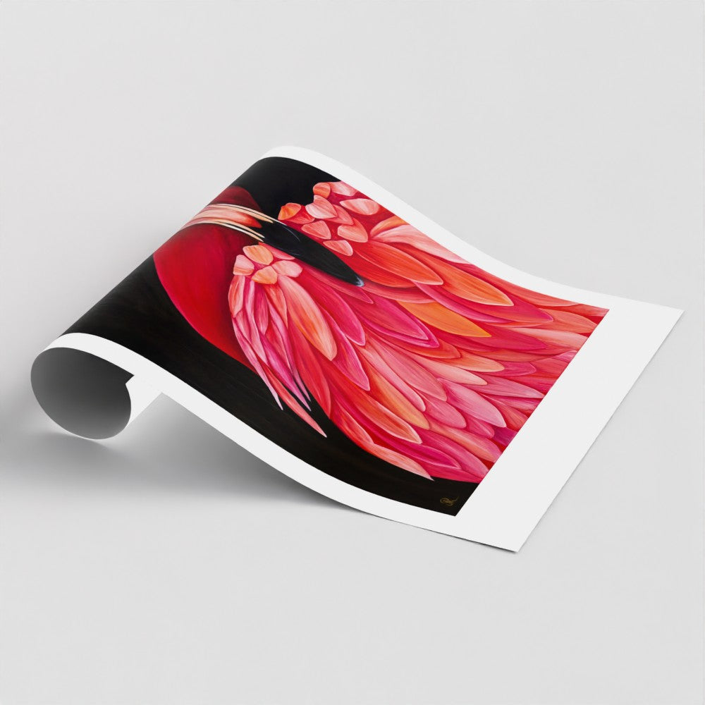 Poise in Pink | Fine Art Print | Wildlife Conservation Art by Josie Ryan